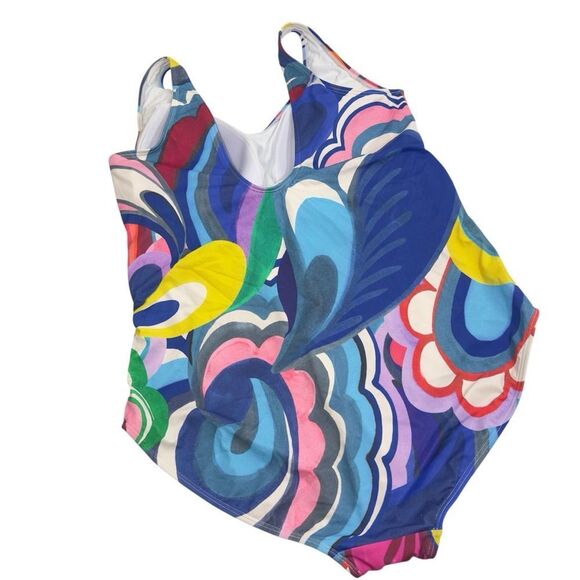 BODEN ATRANI MULTI COLOR BELTED ONE PIECE SWIMSUIT 16-18 PLUS SIZE - Picture 4 of 9